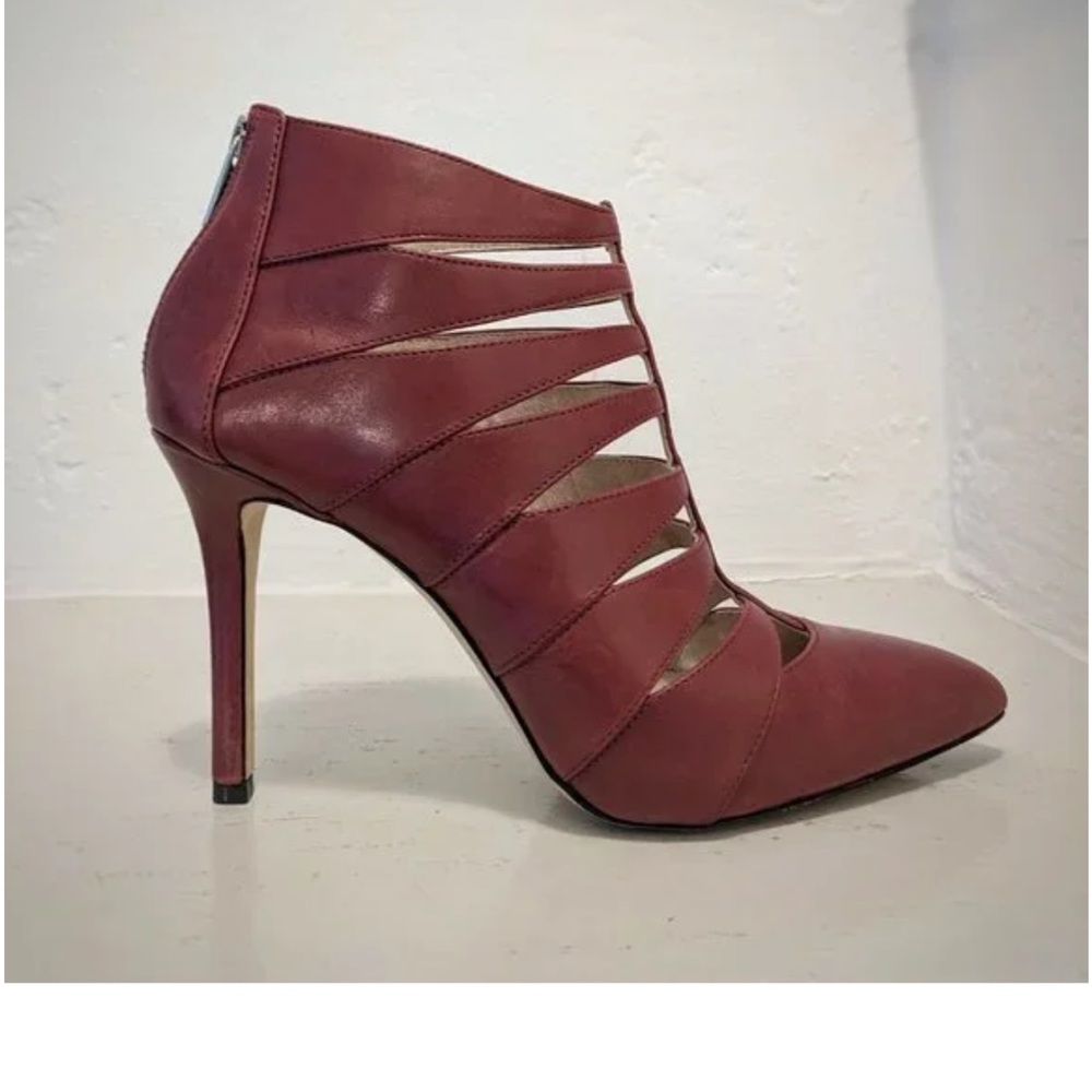 Michael Kors Burgundy Leather Booties, Size 10 - Picture 6 of 16